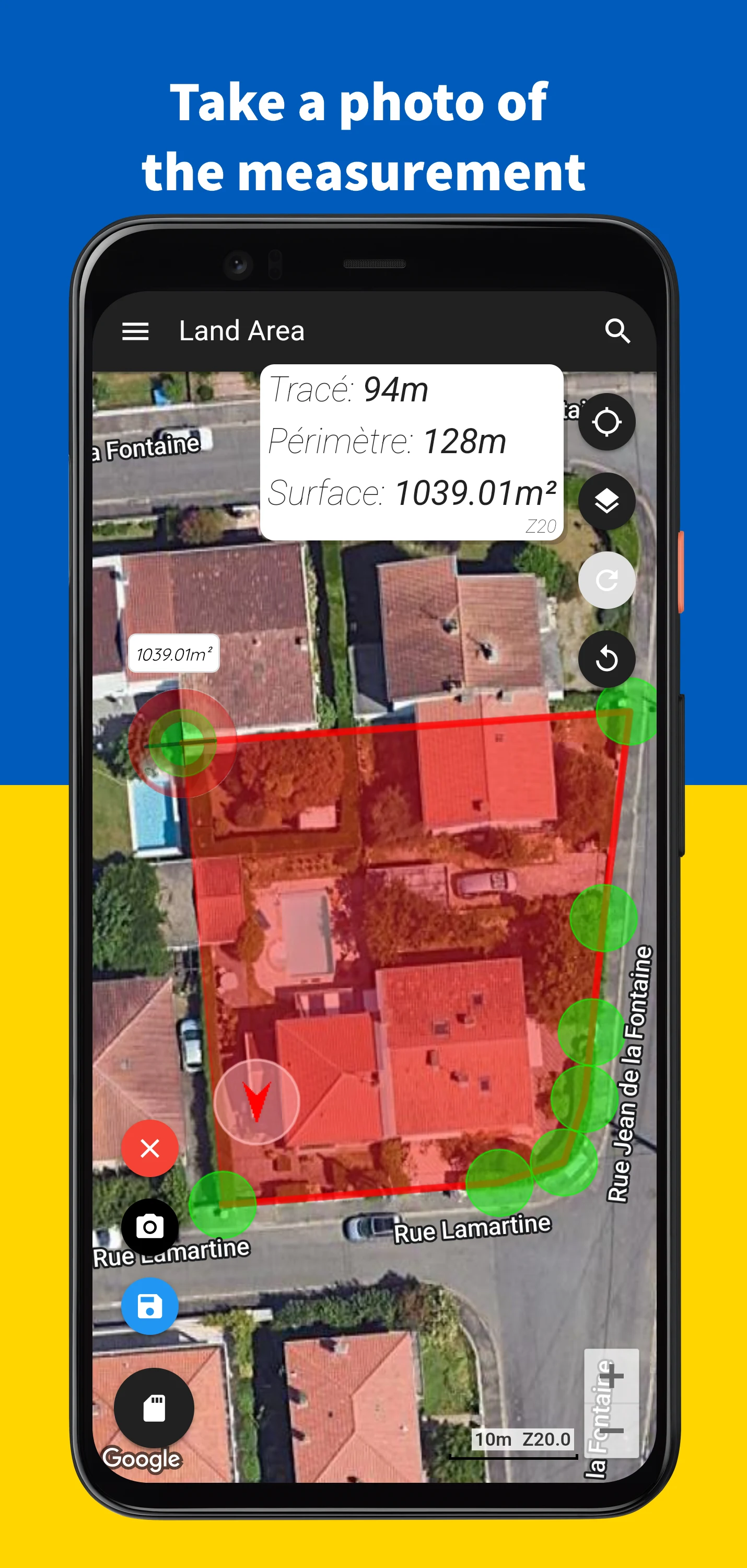Land Area: Measure fields area screenshot