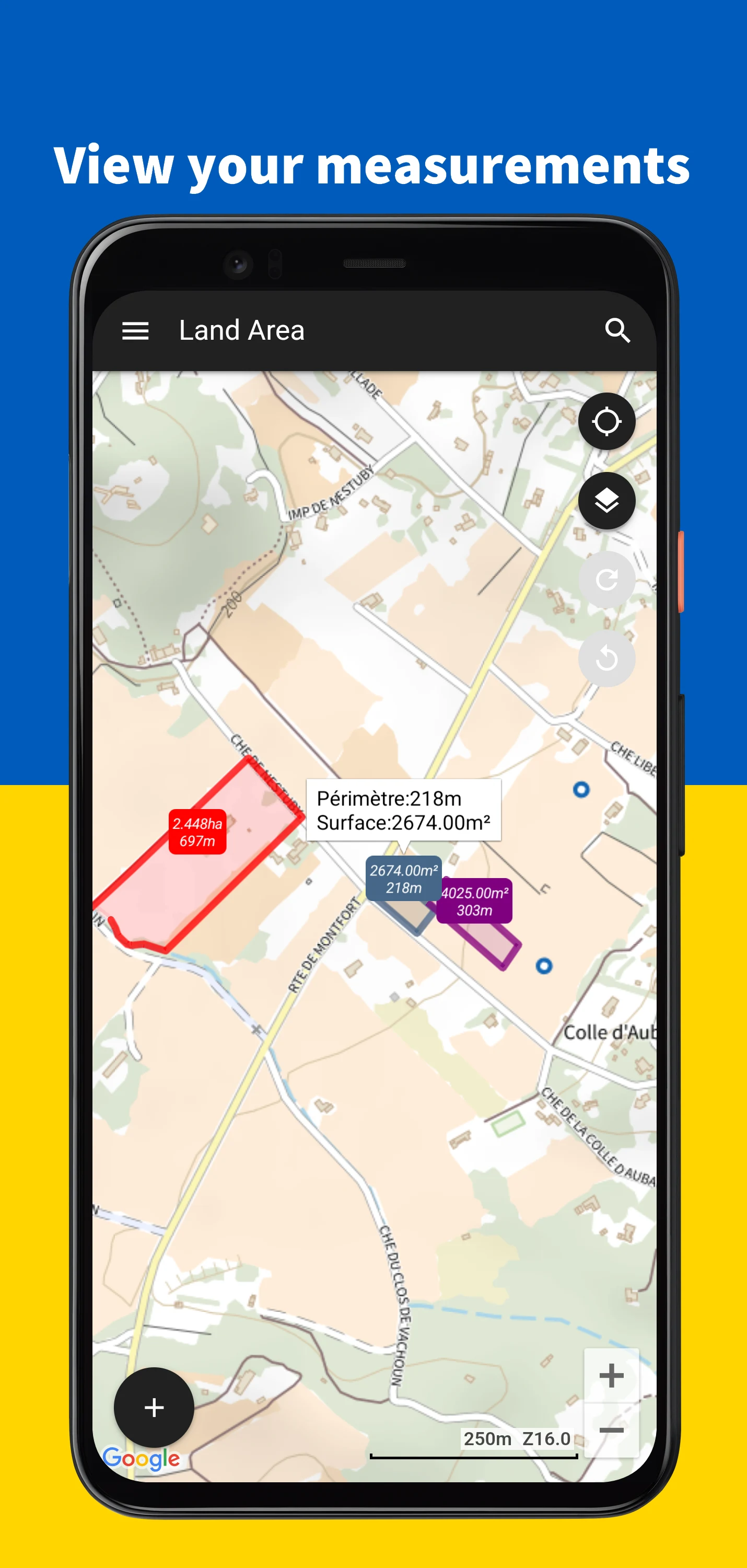 Land Area: Measure fields area screenshot