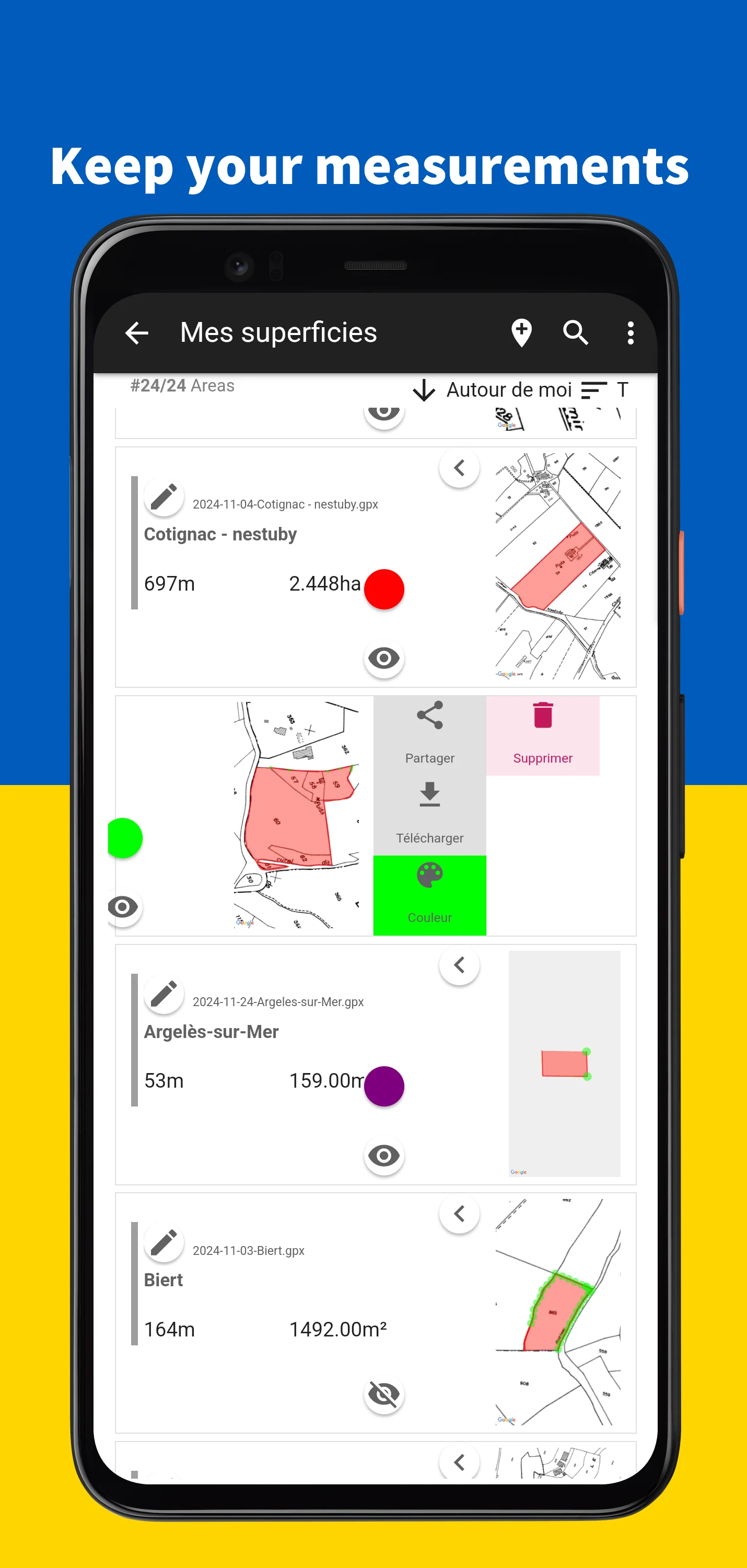 Land Area: Measure fields area screenshot